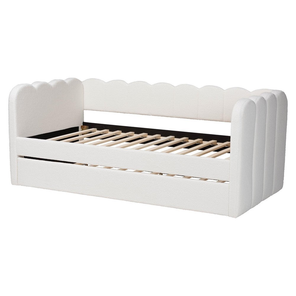 Baxton Studio - Palmer Daybed in Cream - SP1066-B-CF0034 Cream Teddy Bear Fabric Daybed-Twin view 4