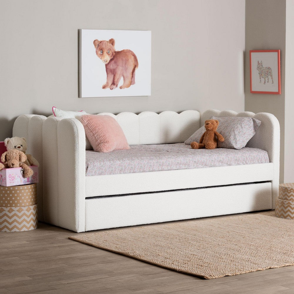Baxton Studio - Palmer Daybed in Cream - SP1066-B-CF0034 Cream Teddy Bear Fabric Daybed-Twin view 8