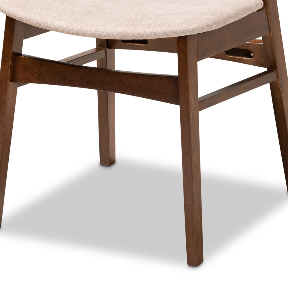 Baxton Studio - Paras Dining Set in Light Beige/Walnut Brown/Marble - Paras-Latte/Walnut-5PC Dining Set view 6