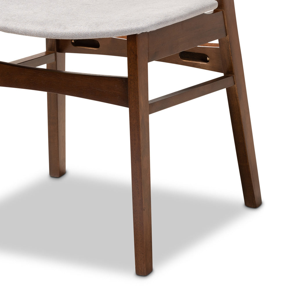 Baxton Studio - Paras Dining Set in Light Grey/Walnut Brown/Marble - Paras-Smoke/Walnut-5PC Dining Set view 6
