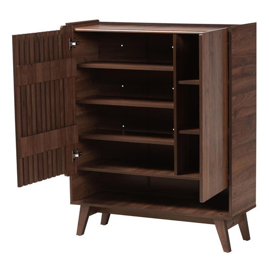 Baxton Studio - Paricia Shoe Cabinet in Walnut Brown - SESC70340WI-CLB-Shoe Cabinet view 2