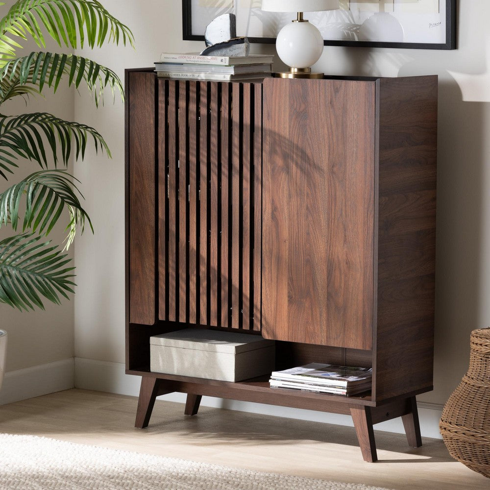 Baxton Studio - Paricia Shoe Cabinet in Walnut Brown - SESC70340WI-CLB-Shoe Cabinet view 9