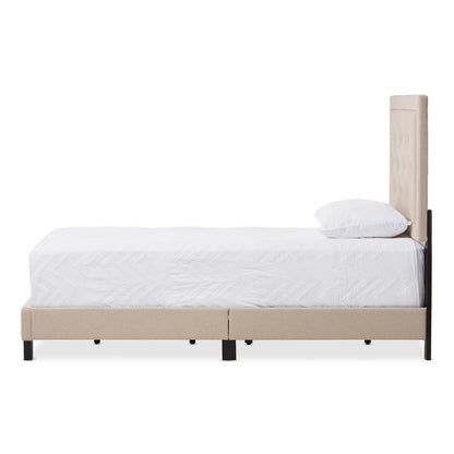 Baxton Studio - Paris Twin Size Bed in Beige - WA1212-Twin-Beige view 2