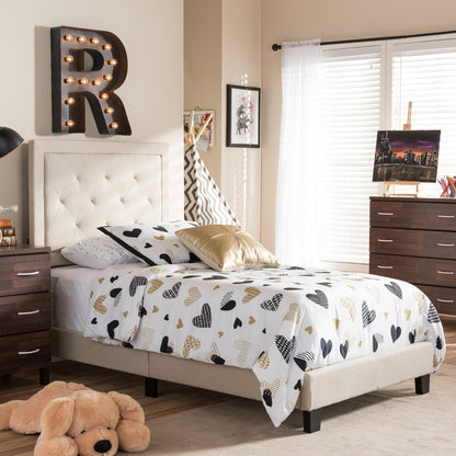 Baxton Studio - Paris Twin Size Bed in Beige - WA1212-Twin-Beige view 5