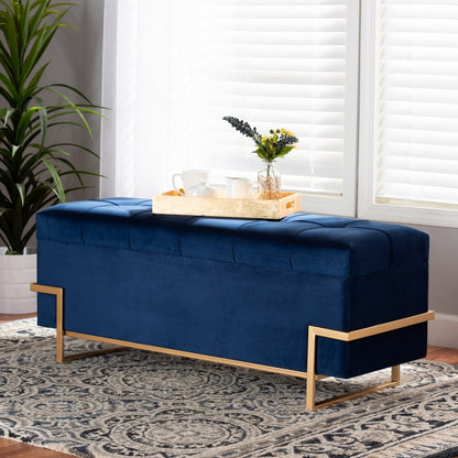 Baxton Studio - Parker Ottoman in Navy Blue/Gold - JY20A122L-Navy Blue/Gold-Storage Otto view 8