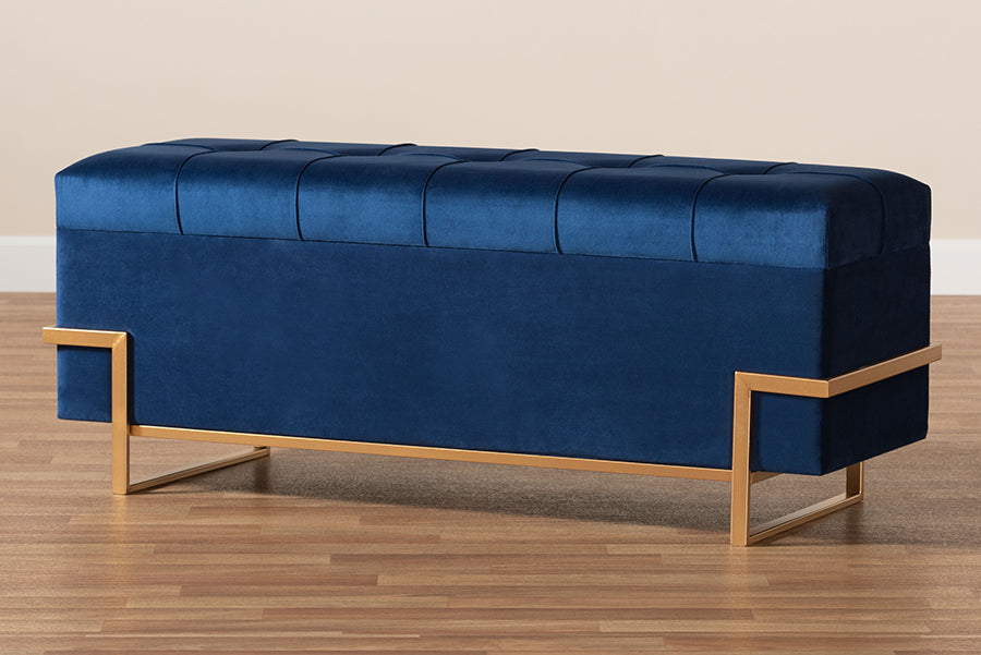 Baxton Studio - Parker Ottoman in Navy Blue/Gold - JY20A122L-Navy Blue/Gold-Storage Otto view 10