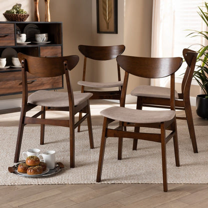 Baxton Studio - Parlin Set of 4 Dining Chairs in Light Beige/Walnut Brown - Parlin-Latte/Walnut-DC view 4