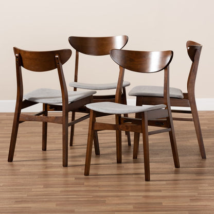 Baxton Studio - Parlin Set of 4 Dining Chairs in Light Grey/Walnut Brown - Parlin-Smoke/Walnut-DC view 5