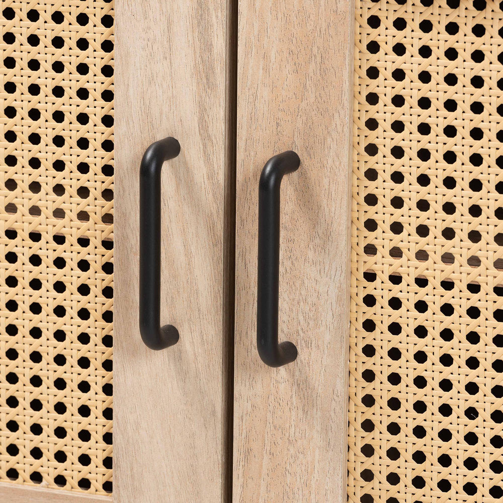 Baxton Studio - Pavone Kitchen Cabinet in Oak Brown/Black - FP-2402-2001B-Natural/Black-Kitchen Cabinet view 6