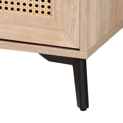 Baxton Studio - Pavone Kitchen Cabinet in Oak Brown/Black - FP-2402-2001B-Natural/Black-Kitchen Cabinet view 7