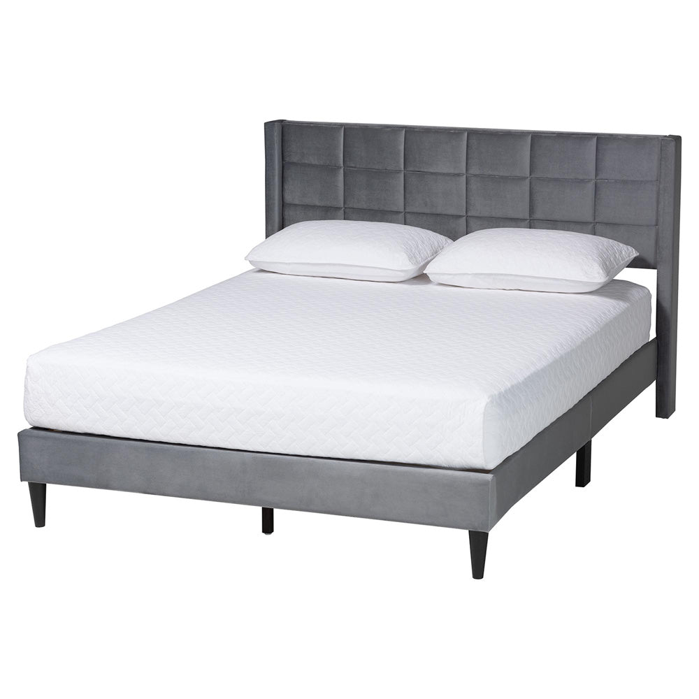 Baxton Studio - Payne Queen Size Bed in Grey/Black - CFSP0835-C-Grey-Queen view 1