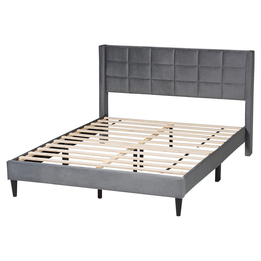 Baxton Studio - Payne Queen Size Bed in Grey/Black - CFSP0835-C-Grey-Queen view 3