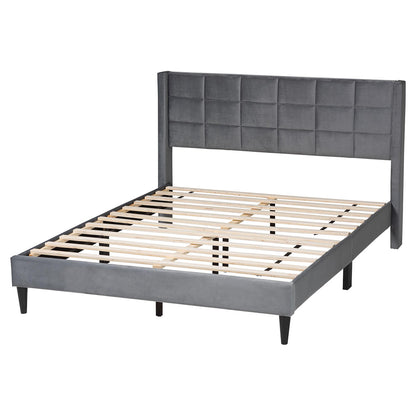 Baxton Studio - Payne Queen Size Bed in Grey/Black - CFSP0835-C-Grey-Queen view 3