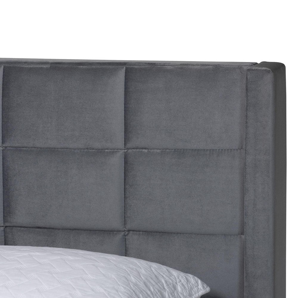 Baxton Studio - Payne Queen Size Bed in Grey/Black - CFSP0835-C-Grey-Queen view 4