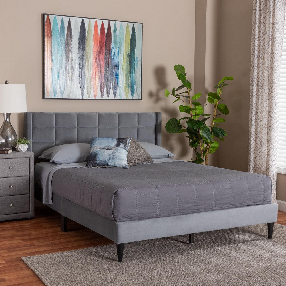 Baxton Studio - Payne Queen Size Bed in Grey/Black - CFSP0835-C-Grey-Queen view 7
