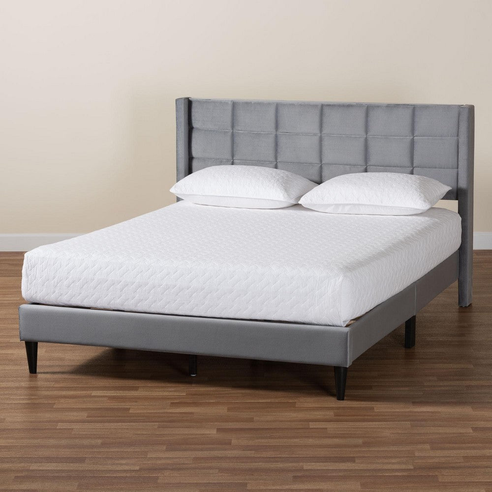 Baxton Studio - Payne Queen Size Bed in Grey/Black - CFSP0835-C-Grey-Queen view 8