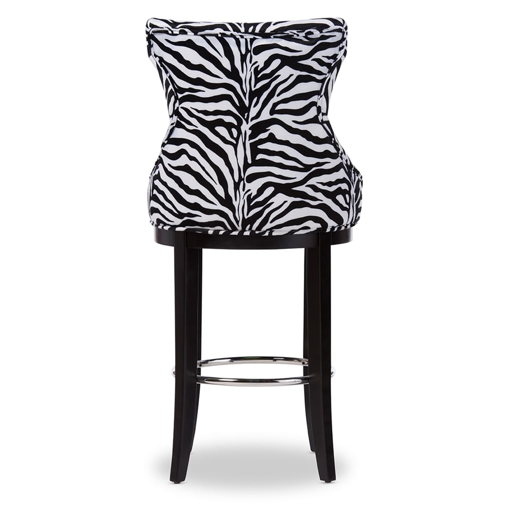 Baxton Studio - Peace Bar Stool in Beige/Zebra Print - WS-2075-Zebra view 5