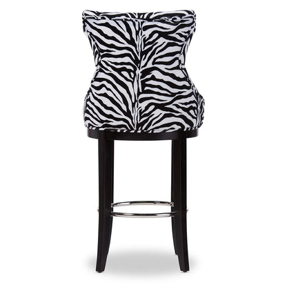 Baxton Studio - Peace Bar Stool in Beige/Zebra Print - WS-2075-Zebra view 5