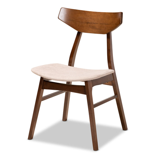 Baxton Studio - Pearson Dining Set in Light Beige/Walnut Brown/Marble - Pearson-Latte/Walnut-5PC Dining Set view 2