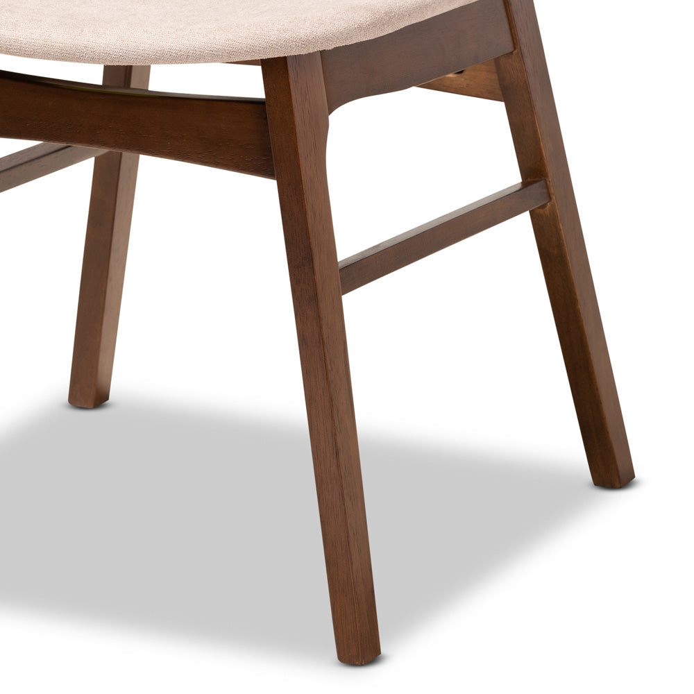 Baxton Studio - Pearson Dining Set in Light Beige/Walnut Brown/Marble - Pearson-Latte/Walnut-5PC Dining Set view 6