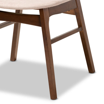Baxton Studio - Pearson Dining Set in Light Beige/Walnut Brown/Marble - Pearson-Latte/Walnut-5PC Dining Set view 6