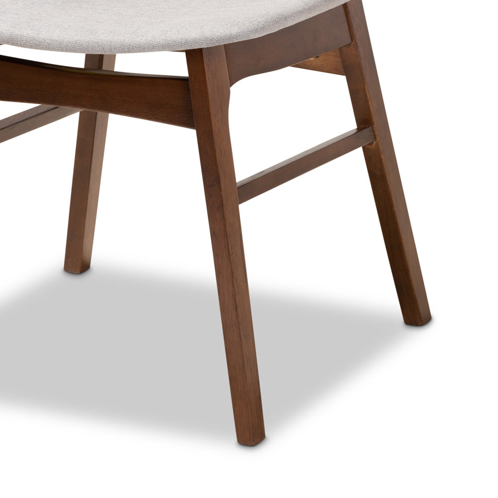 Baxton Studio - Pearson Dining Set in Light Grey/Walnut Brown/Marble - Pearson-Smoke/Walnut-5PC Dining Set view 6