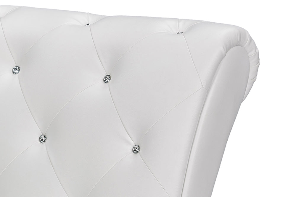 Baxton Studio - Pease Living Room Chair in White - BBT5187-White-Chaise view 4