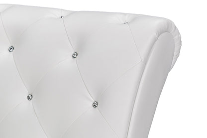 Baxton Studio - Pease Living Room Chair in White - BBT5187-White-Chaise view 4