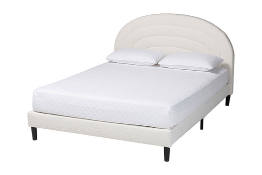 Baxton Studio - Pelagia Queen Size Bed - BBT61319-Cream Boucle-Queen view 1
