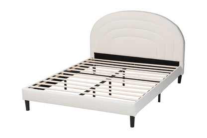 Baxton Studio - Pelagia Queen Size Bed - BBT61319-Cream Boucle-Queen view 3