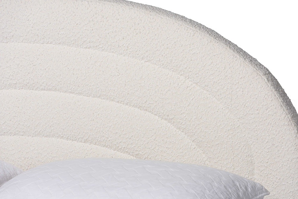 Baxton Studio - Pelagia Queen Size Bed - BBT61319-Cream Boucle-Queen view 4