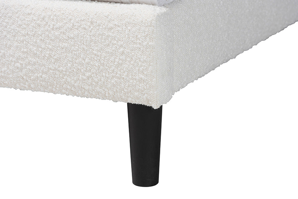 Baxton Studio - Pelagia Queen Size Bed - BBT61319-Cream Boucle-Queen view 6