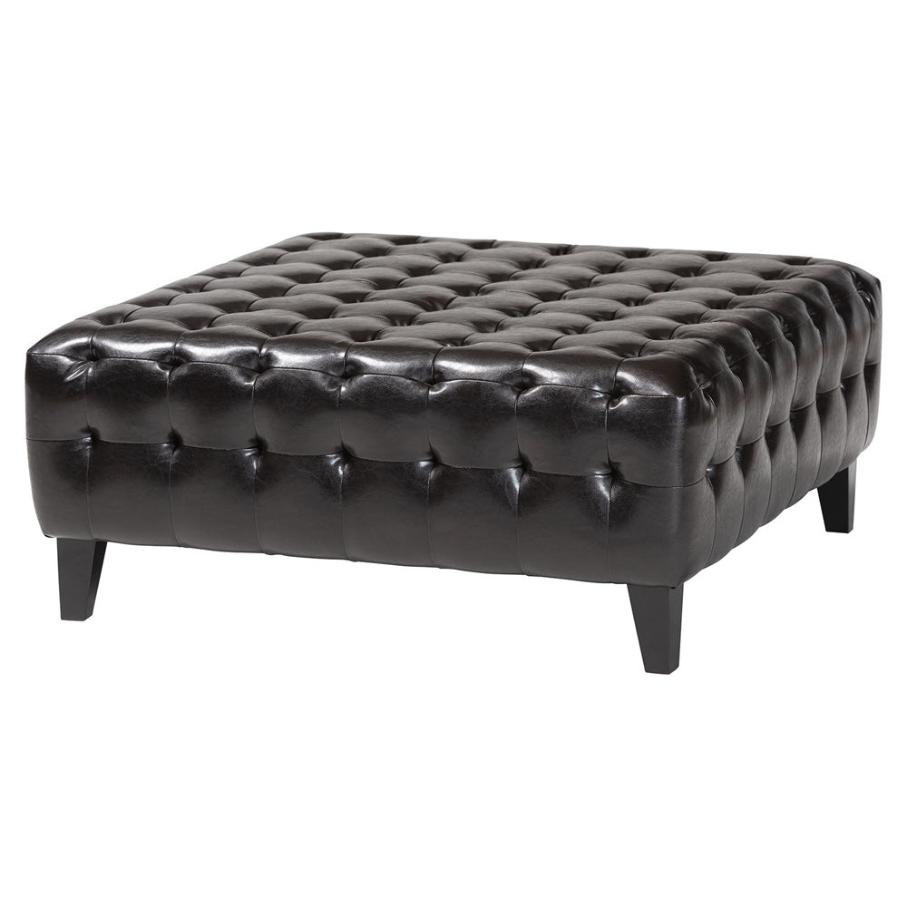 Baxton Studio - Pemberly Ottoman in Dark Brown - TA1235-Dark Brown view 1
