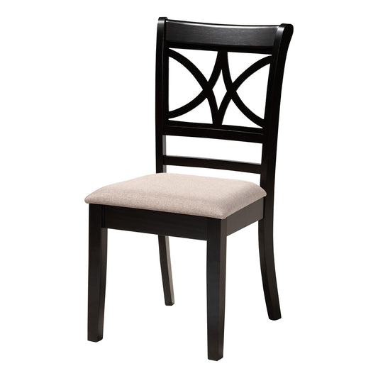 Baxton Studio - Penny Dining Set in Sand/Dark Brown - Penny-Sand/Dark Brown-5PC Dining Set view 2