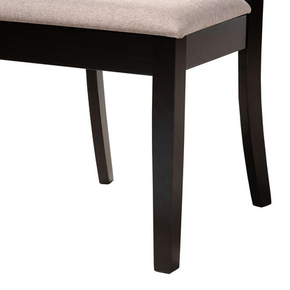 Baxton Studio - Penny Dining Set in Sand/Dark Brown - Penny-Sand/Dark Brown-5PC Dining Set view 6