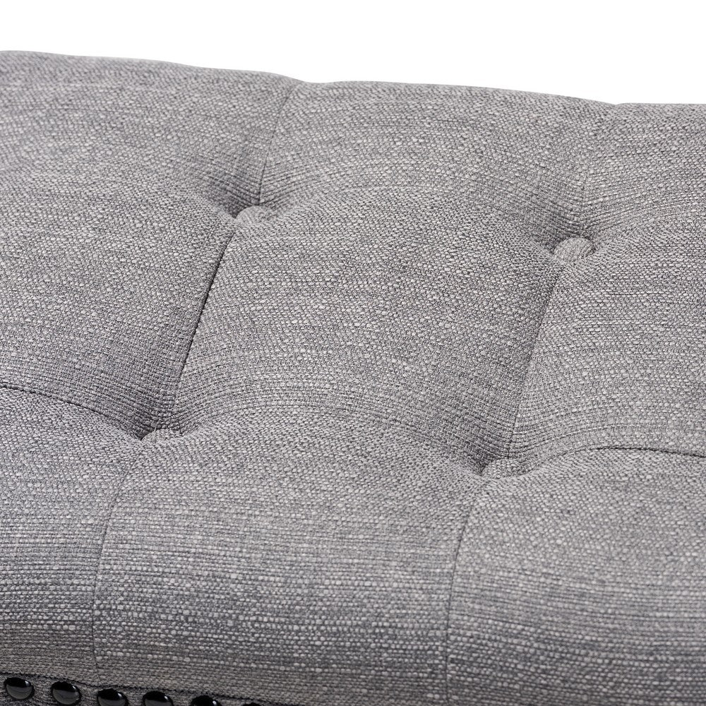 Baxton Studio - Perret Bench in Gray - TSF7739-Grey/Natural Oak-Bench view 4