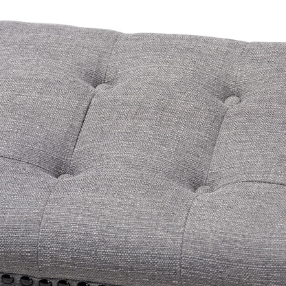 Baxton Studio - Perret Bench in Gray - TSF7739-Grey/Natural Oak-Bench view 4