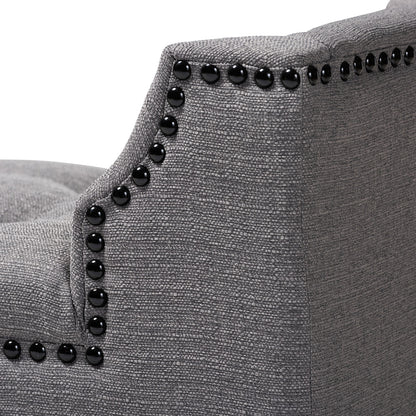 Baxton Studio - Perret Bench in Gray - TSF7739-Grey/Natural Oak-Bench view 5