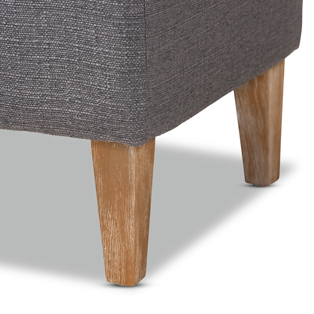 Baxton Studio - Perret Bench in Gray - TSF7739-Grey/Natural Oak-Bench view 6