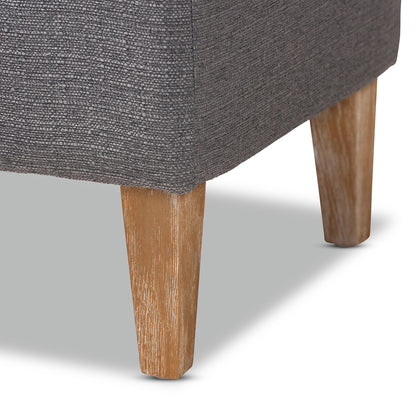 Baxton Studio - Perret Bench in Gray - TSF7739-Grey/Natural Oak-Bench view 6