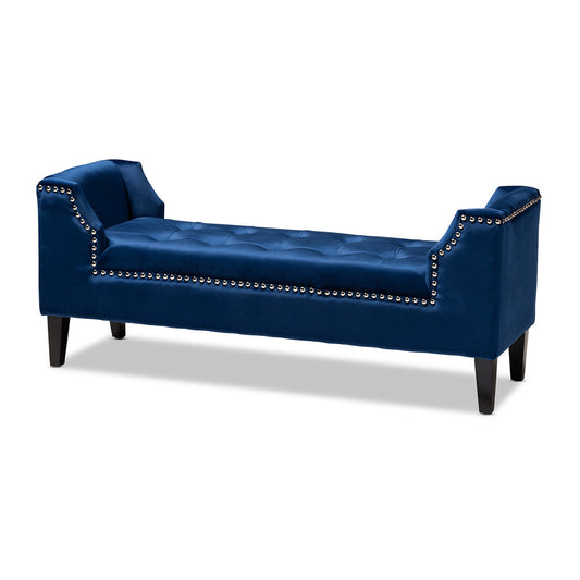 Baxton Studio - Perret Bench in Royal Blue - TSF7739-Dark Royal Blue/Black-Bench view 1