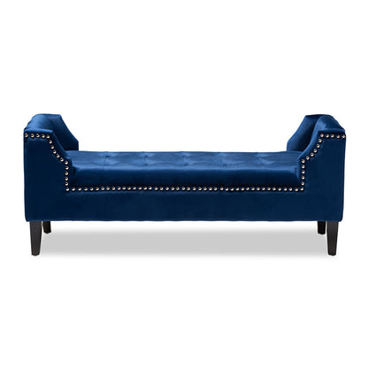 Baxton Studio - Perret Bench in Royal Blue - TSF7739-Dark Royal Blue/Black-Bench view 2