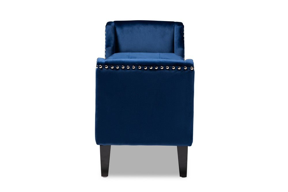 Baxton Studio - Perret Bench in Royal Blue - TSF7739-Dark Royal Blue/Black-Bench view 3