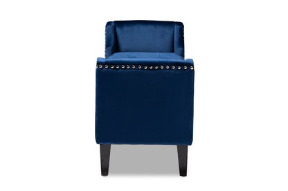 Baxton Studio - Perret Bench in Royal Blue - TSF7739-Dark Royal Blue/Black-Bench view 3