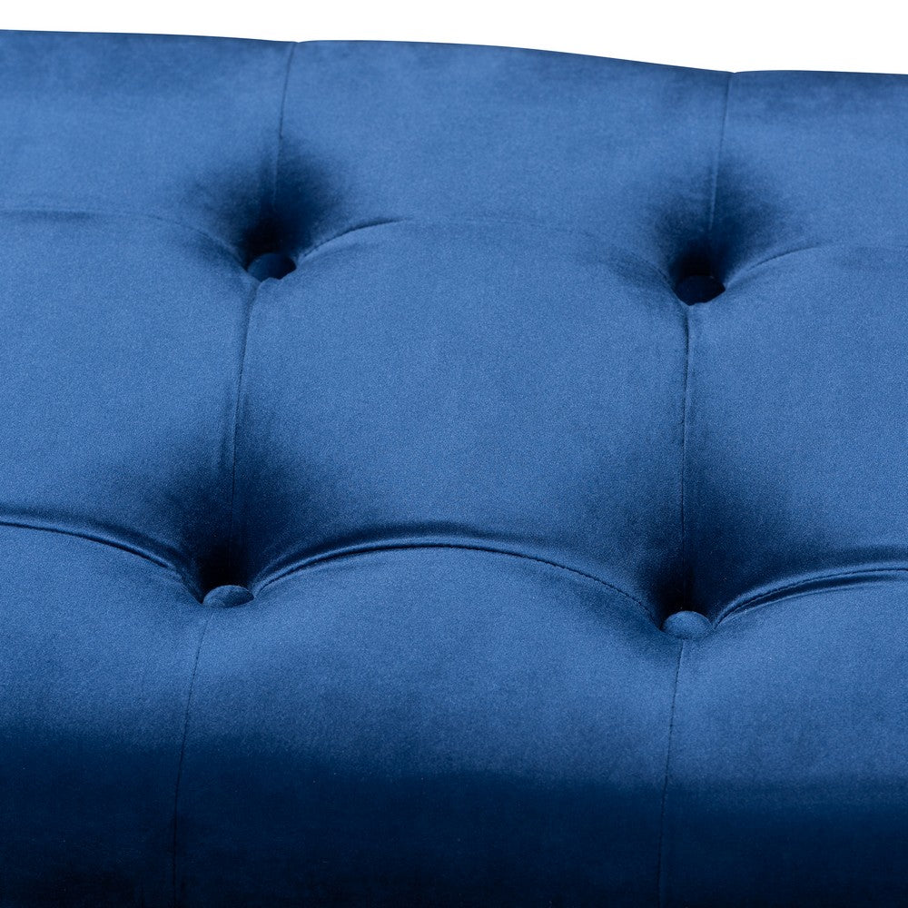 Baxton Studio - Perret Bench in Royal Blue - TSF7739-Dark Royal Blue/Black-Bench view 4