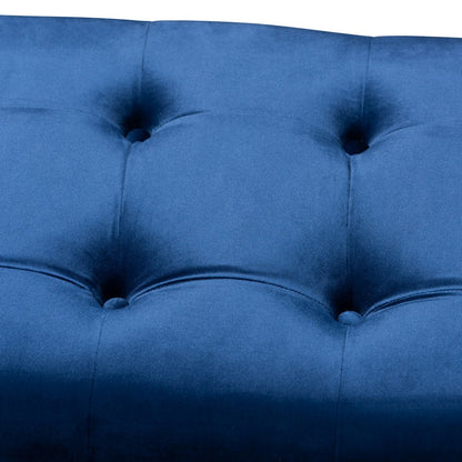 Baxton Studio - Perret Bench in Royal Blue - TSF7739-Dark Royal Blue/Black-Bench view 4