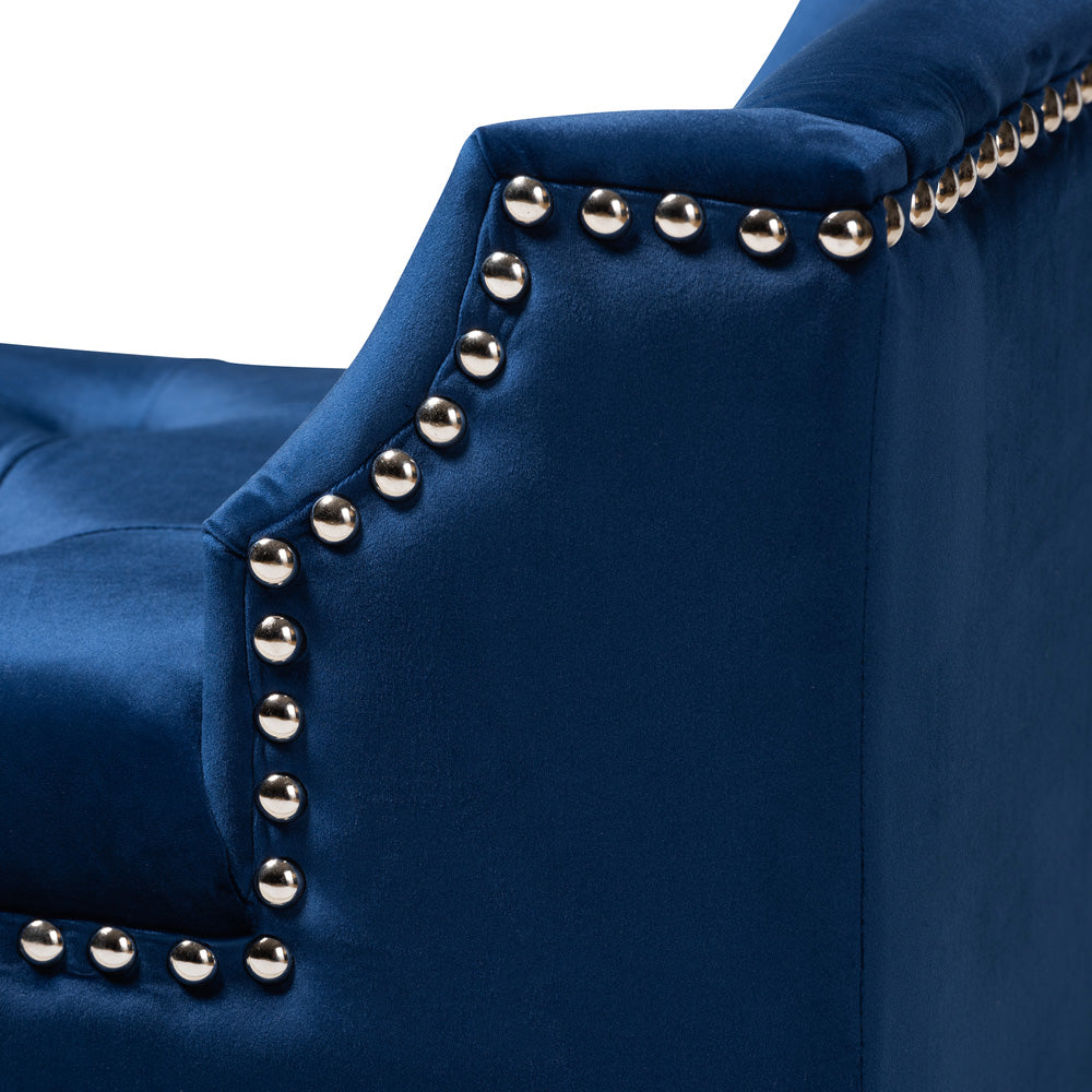 Baxton Studio - Perret Bench in Royal Blue - TSF7739-Dark Royal Blue/Black-Bench view 5