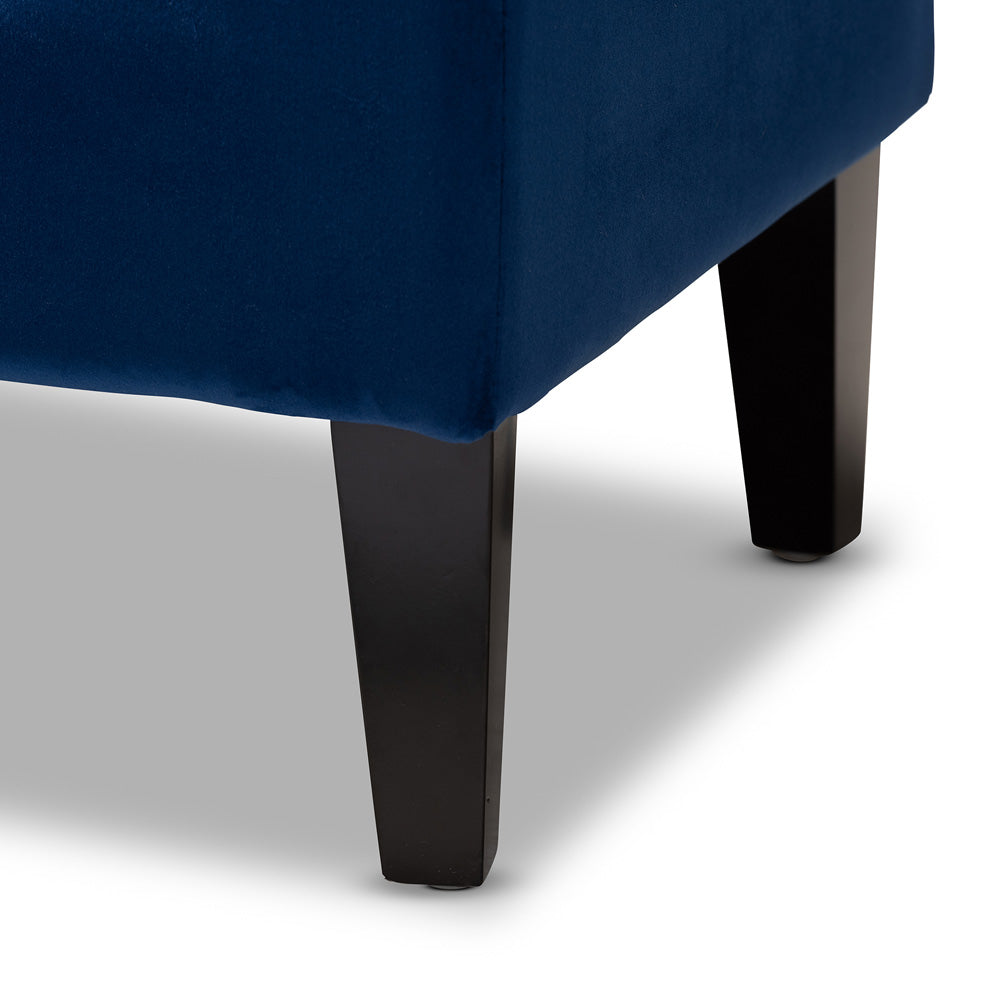 Baxton Studio - Perret Bench in Royal Blue - TSF7739-Dark Royal Blue/Black-Bench view 6