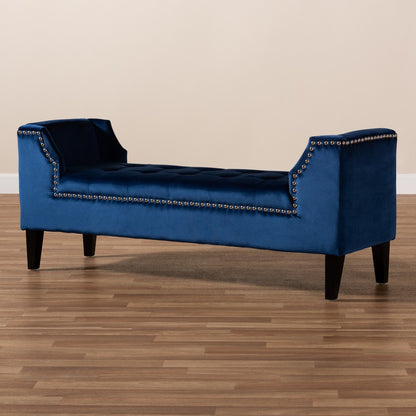 Baxton Studio - Perret Bench in Royal Blue - TSF7739-Dark Royal Blue/Black-Bench view 8