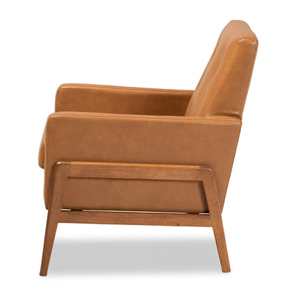 Baxton Studio - Perris Chair in Tan/walnut brown - BBT8042-Tan/Walnut-CC view 3